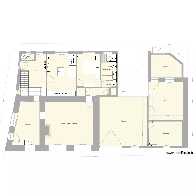 Salle de Bains RDC projet v1. Plan de 