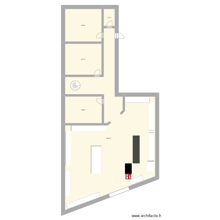 Yves Rocher Barentin. Plan de 5 pièces et 260 m2
