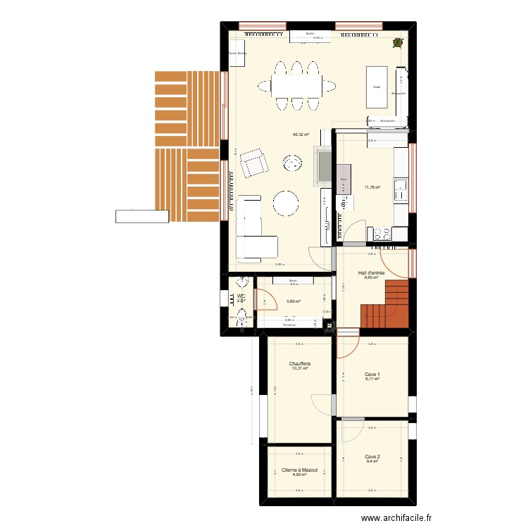 Plan Maison Réno V2. Plan de 20 pièces et 218 m2