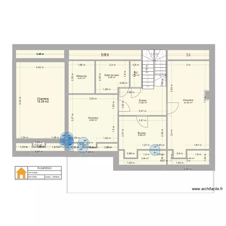 PLOUEZOC\'H MAISON. Plan de 