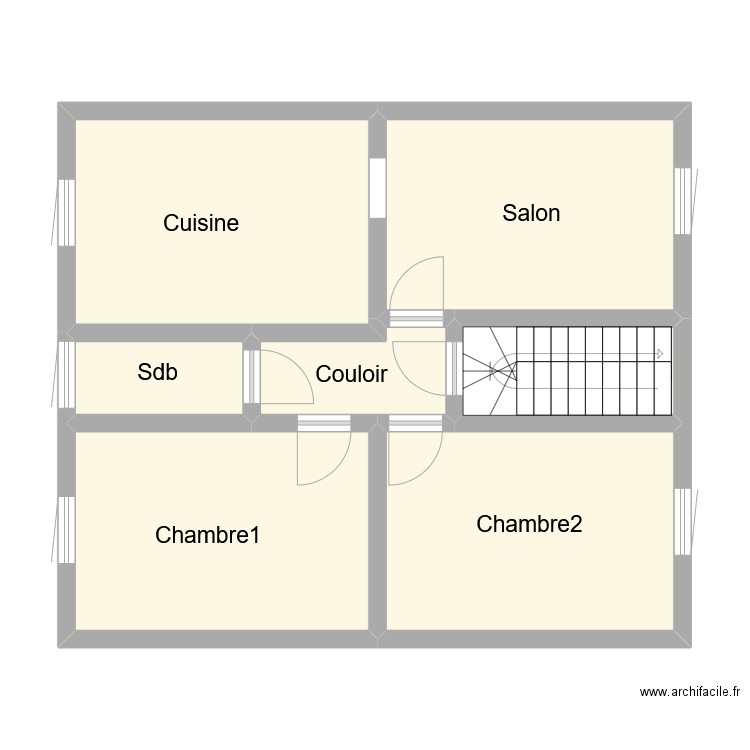 etage_2. Plan de 7 pièces et 62 m2