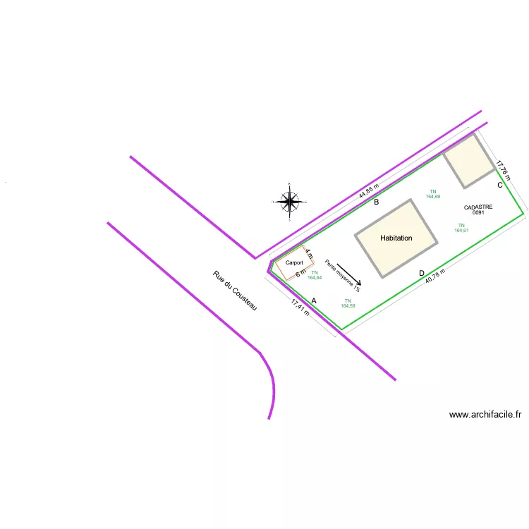 PROJET OLIVE. Plan de 2 Pièces et 164 m² PROJET OLIVE. Plan de 2 Pièces et 164 m²
