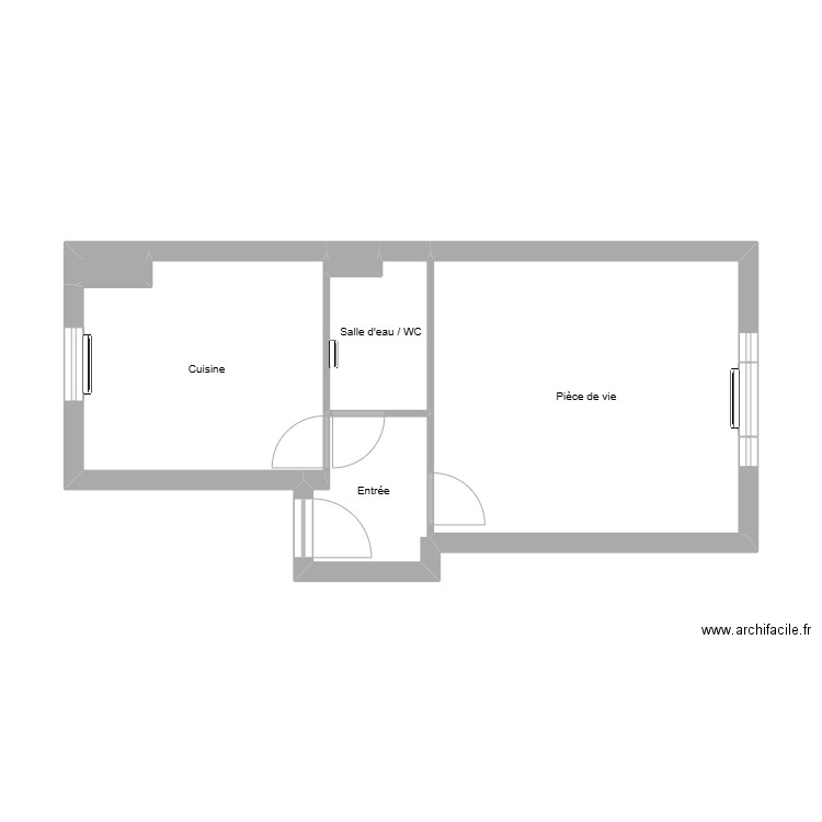Tarlet 29. Plan de 6 pièces et 30 m2