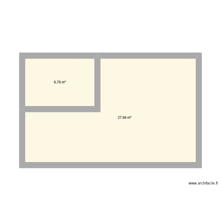 maison. Plan de 2 pièces et 35 m2