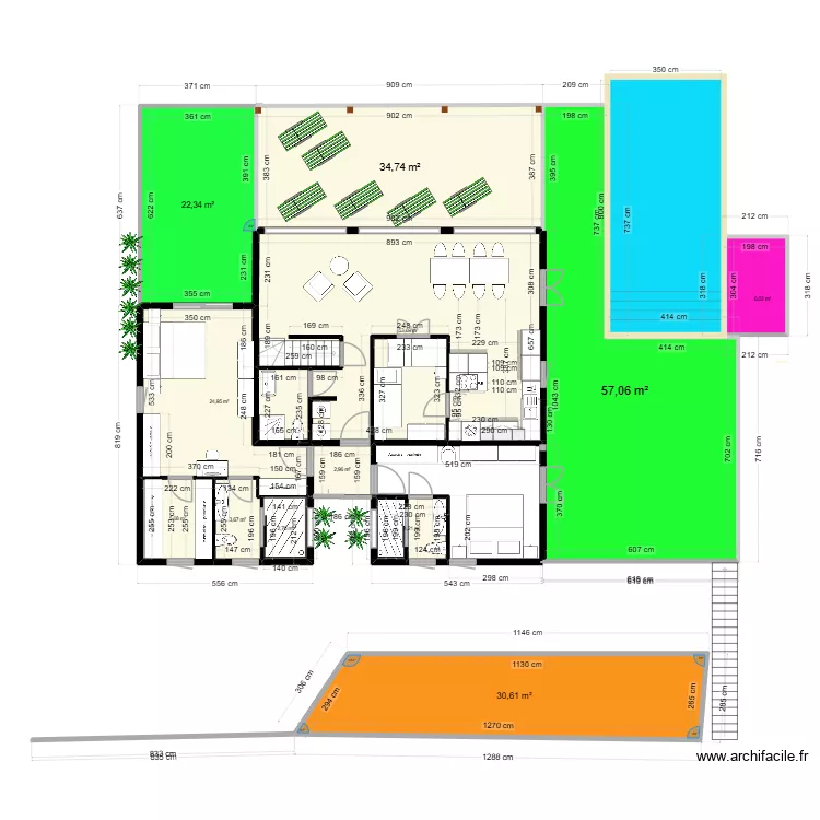 Villa Filao marc final 5. Plan de 12  et 249 m²