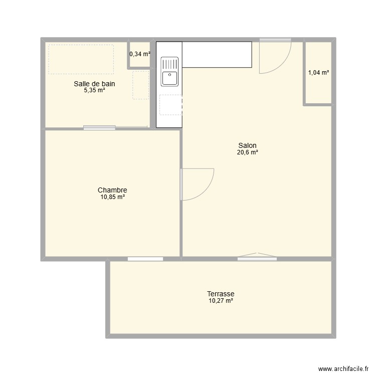 KNETCH - AGDE. Plan de 6 pièces et 48 m2