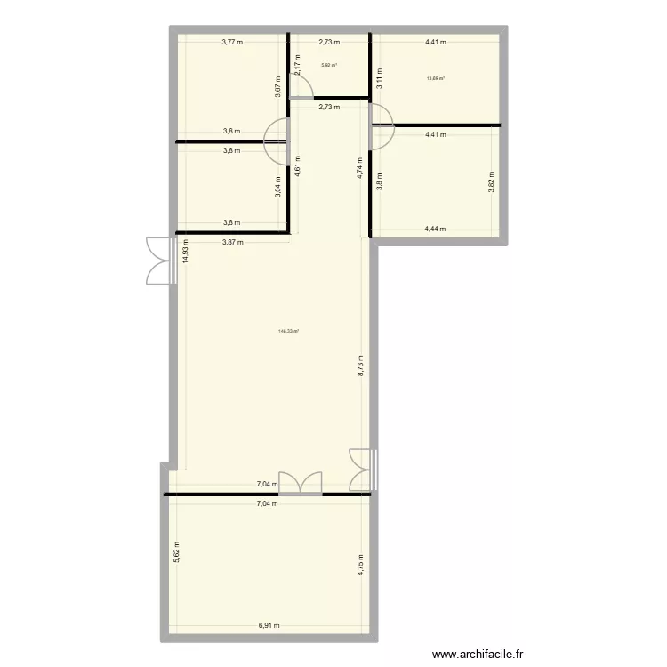 PLAN FINI. Plan de 3  et 166 m²