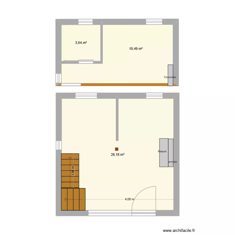 Havane 23. Plan de 3  et 40 m²