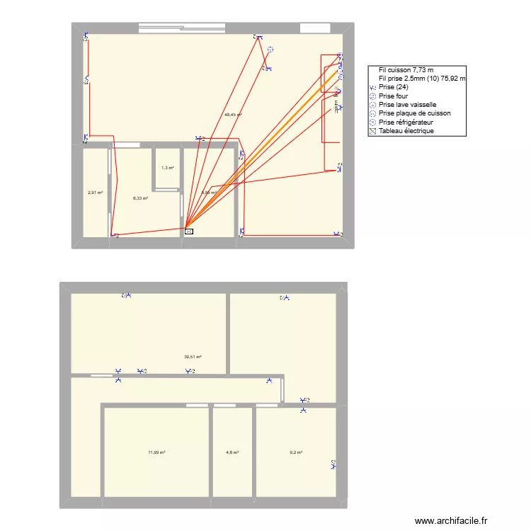 prises elec rez. Plan de 9 et 130 m² prises elec rez. Plan de 9 et 130 m²