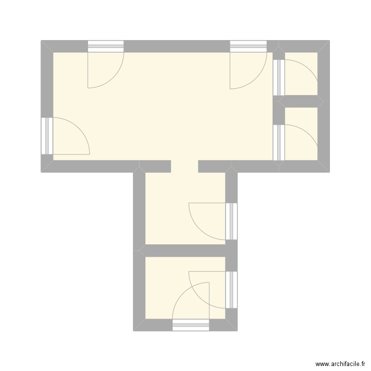 rez de chaussée. Plan de 3 pièces et 18 m2