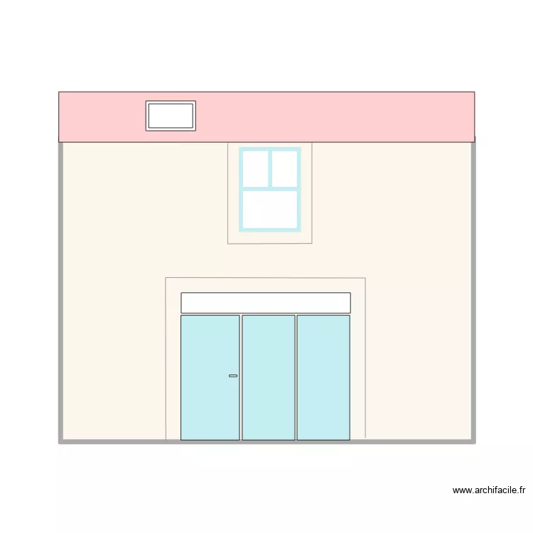 Sol 3: Fa&ccedil;ade 1 fen&ecirc;tre. Plan de 1  et 36 m²