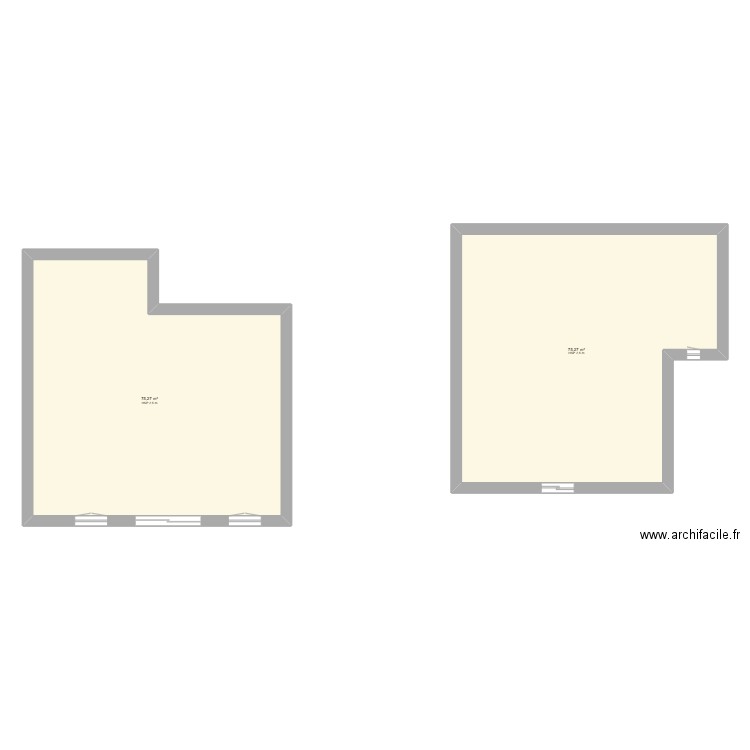 plan coupe. Plan de 2 pièces et 151 m2