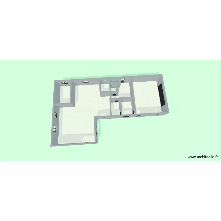 rez de chaussee. Plan de 9 pièces et 213 m²