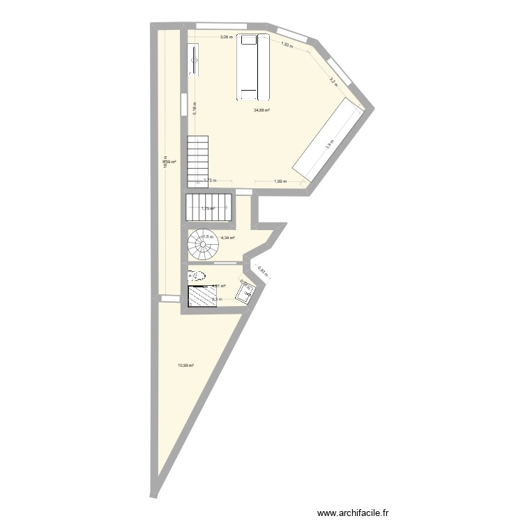 RDC Maison Roubaix am&eacute;nag&eacute; couche 1. Plan de 0 pièce et 0 m2