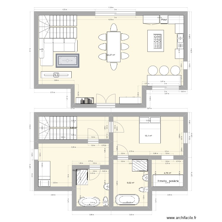 Plan 2. Plan de 6 pièces et 119 m2
