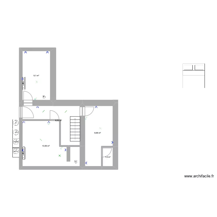 plan haies germaine 1er Etage. Plan de 5  et 42 m²