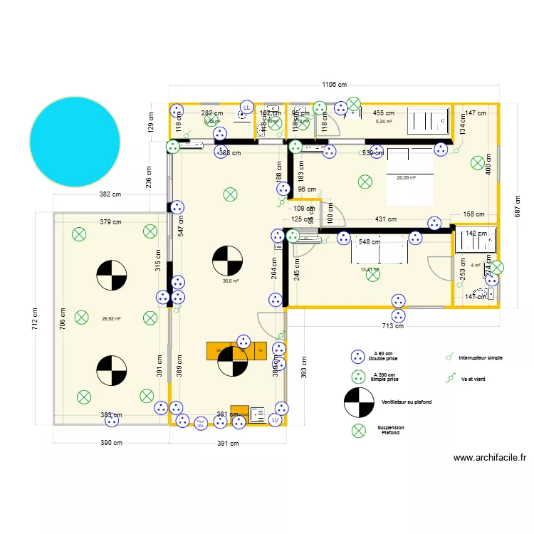 Popotte électrique 25 sept 25. Plan de 9 pièces et 112 m² Popotte électrique 25 sept 25. Plan de 9 pièces et 112 m²