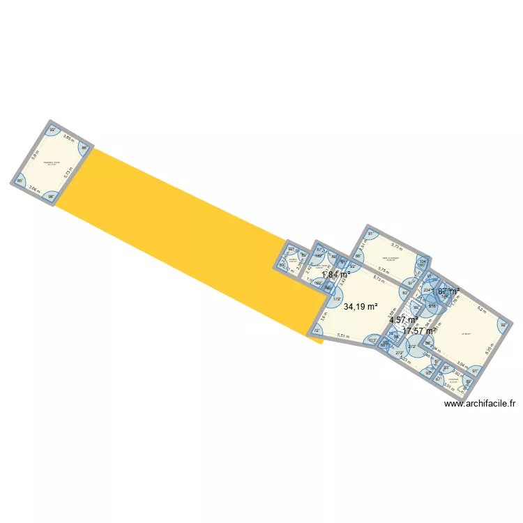 rdc actuel. Plan de 11  et 144 m²