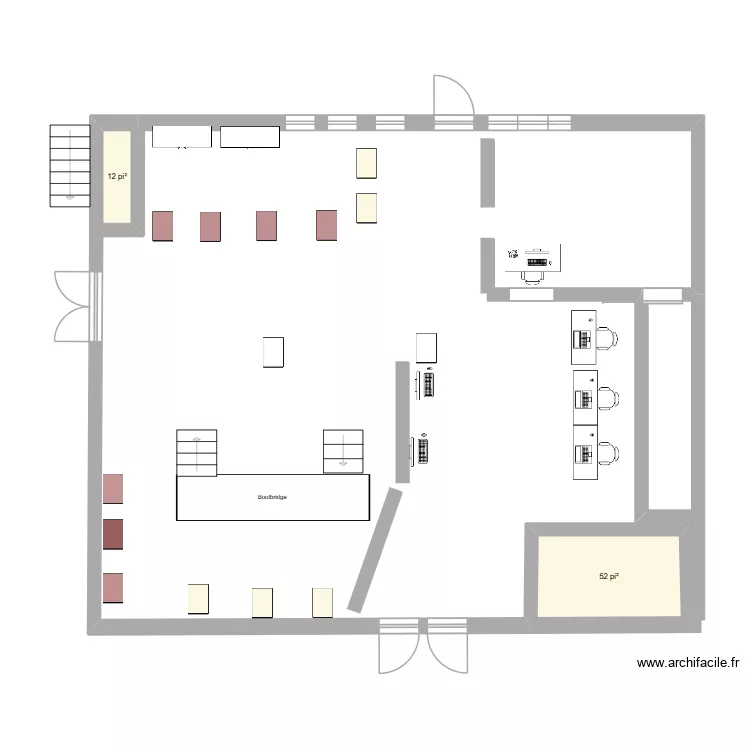 Gabriel plan C. Plan de 2  et 6 m²