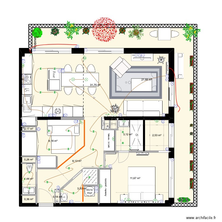 Projet 306 DDE. Plan de 13 pièces et 93 m2