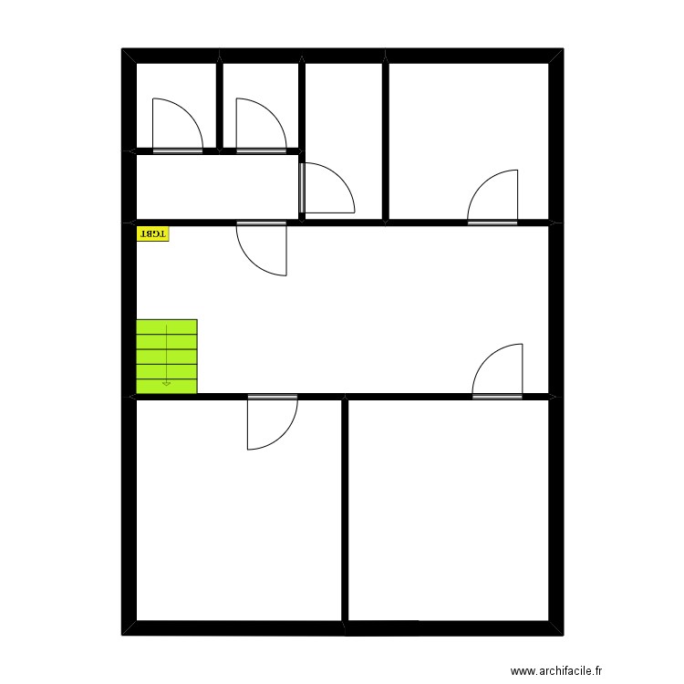 Old Scholl sous-sol. Plan de 8 pièces et 72 m2