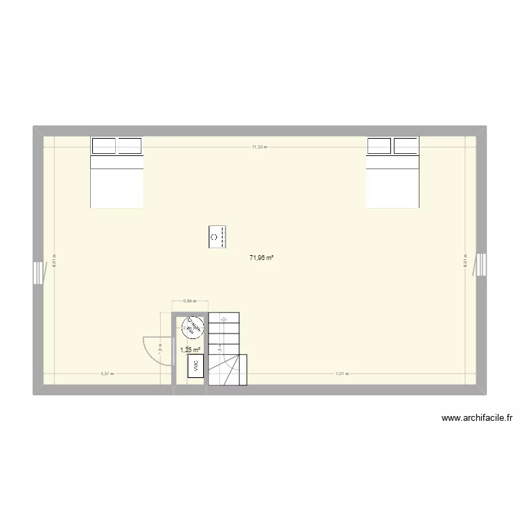 &eacute;tage V2. Plan de 