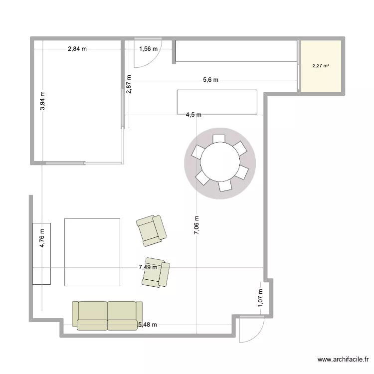 PLAN MARINE PDE Existing furniture. Plan de 