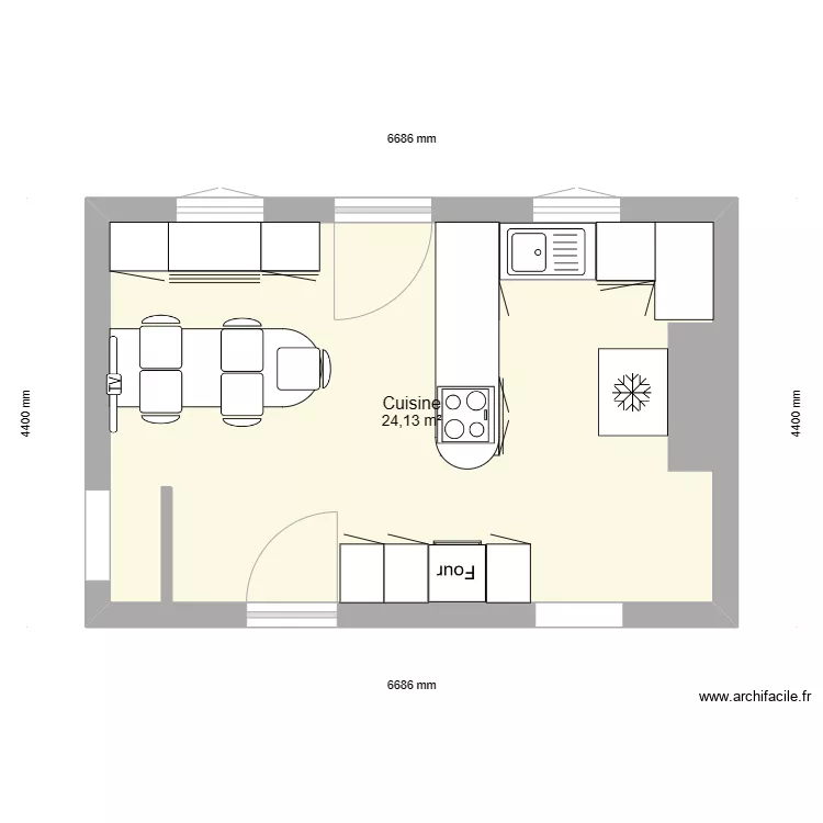 Cuisine M. CHATIN. Plan de Cuisine M. CHATIN. Plan de
