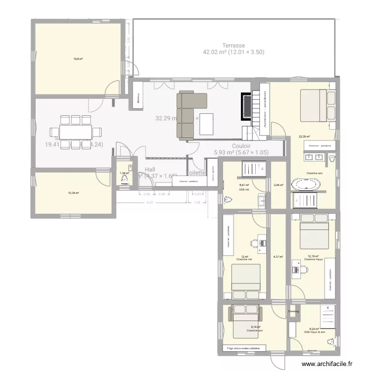 Projet montjoire. Plan de 11 Pièces et 108 m²