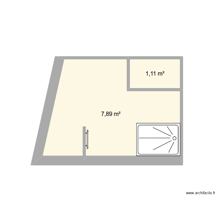 Bonde. Plan de 2 pièces et 9 m2
