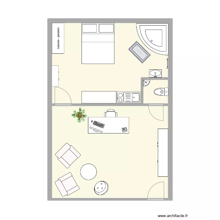 Local M&eacute;rignac. Plan de 3  et 47 m²