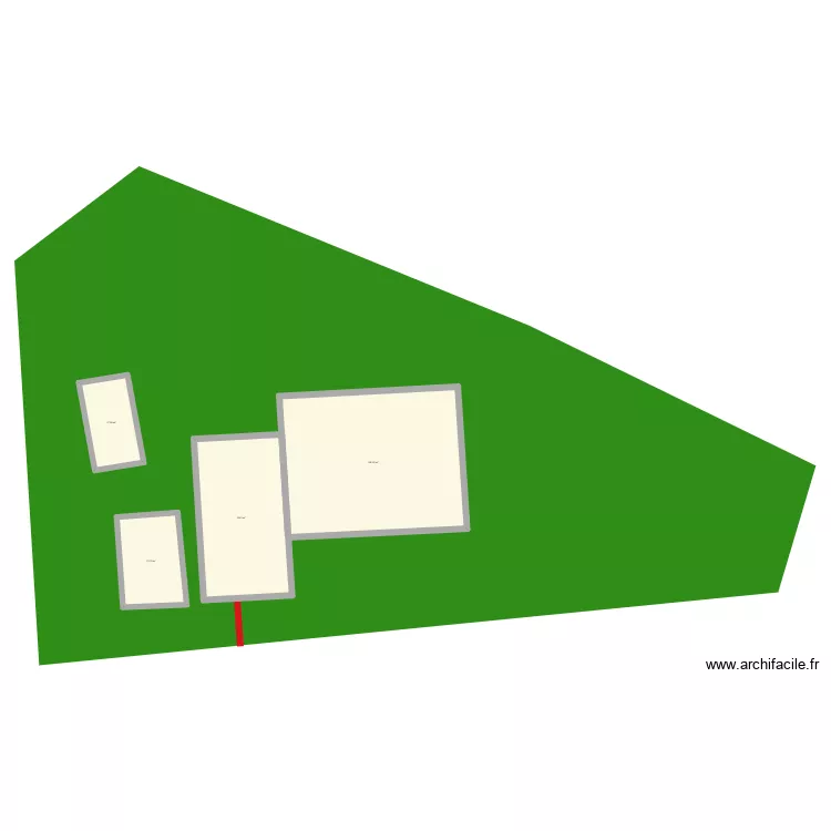 Maison Sarcey V1 (en Z). Plan de 4 Pièces et 210 m²