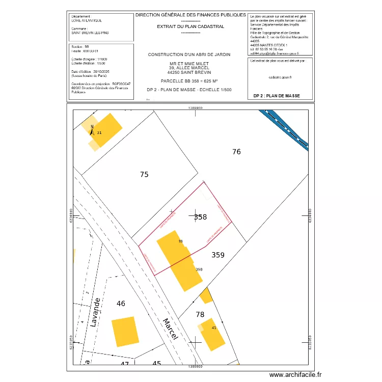 DP 2 MILET SAINT BREVIN. Plan de 