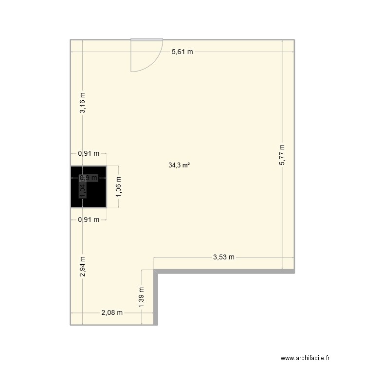 Vannes Thiers. Plan de 2 pièces et 35 m2