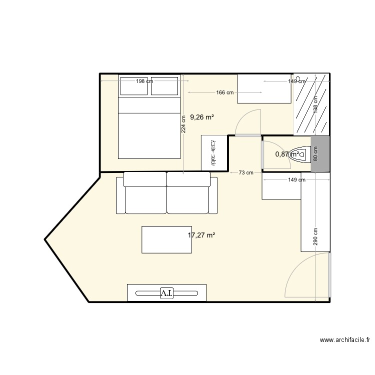 PLAN MANON DEFINITF - COTATION - NEW OK 1. Plan de 3 pièces et 27 m2
