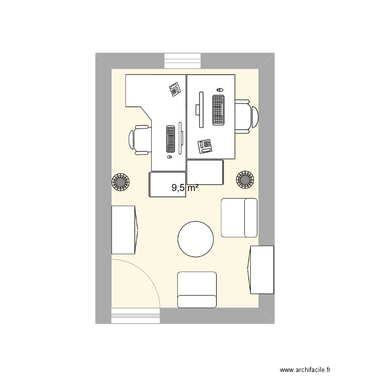 bureau necker 2. Plan de 1 pièce et 10 m2