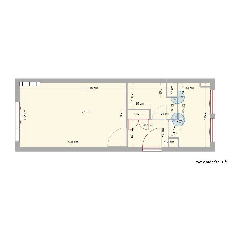 51 Cardinet définitif avant. Plan de 3 pièces et 40 m2