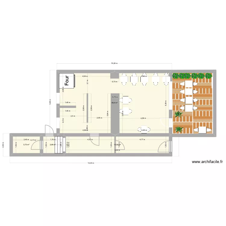 CASA M 2. Plan de 4  et 70 m²