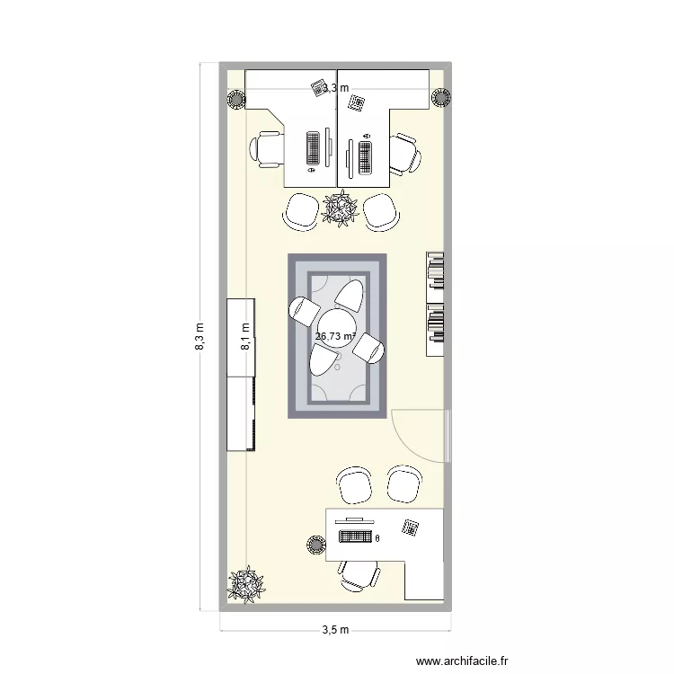 Implantation bureau charg&eacute;(e)s d'affaires. Plan de 