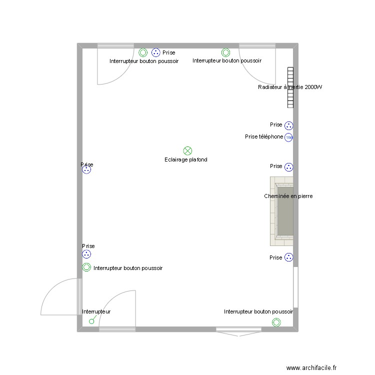 Electricité. Plan de 0 pièce et 0 m2