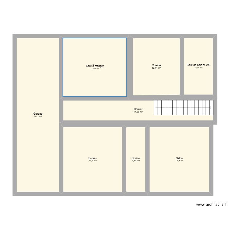 REZ DE CHAUSSEE 2. Plan de 8 pièces et 123 m2