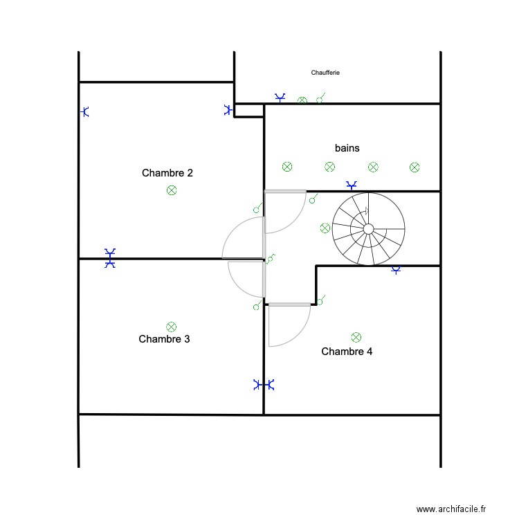 Gaspard etage. Plan de 4 pièces et 43 m2