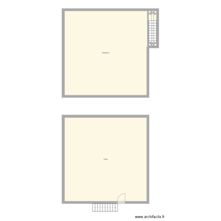 Croquis MISCHEL Grenier et cave. Plan de 0 pièce et 0 m2