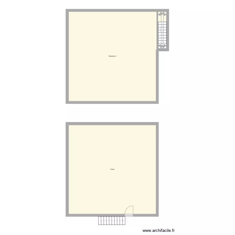 Croquis MISCHEL Grenier et cave. Plan de 