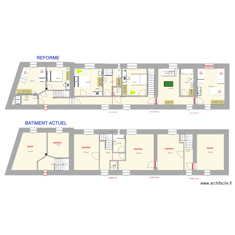 ETAGE V2. Plan de 0 pièce et 0 m2