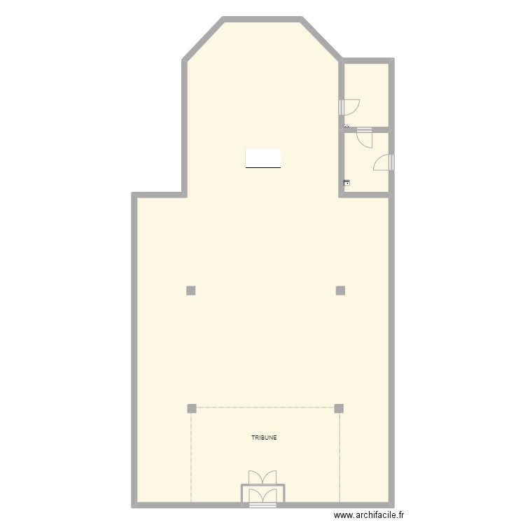 Eglise de ND de BELLECOMBE. Plan de 3 pièces et 284 m2