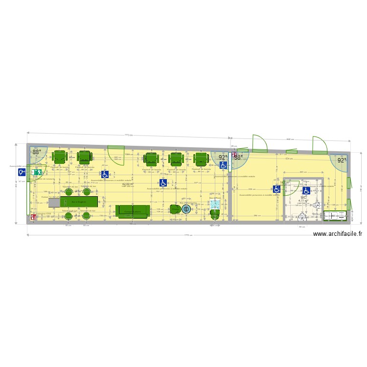 PLAN PHIL BEAUTE ABLON. Plan de 3 pièces et 66 m2