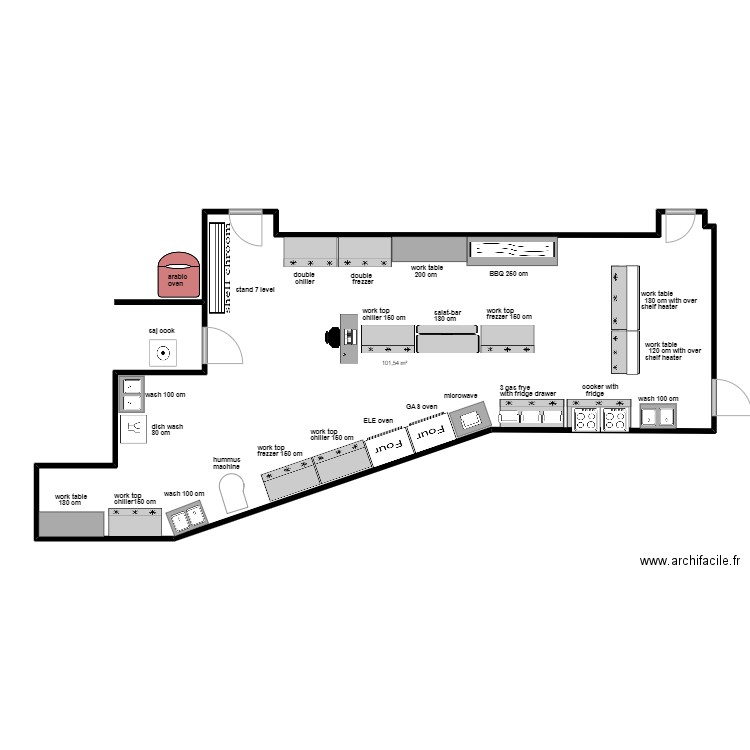 mondir ma3mari mall. Plan de 1 pièce et 102 m2