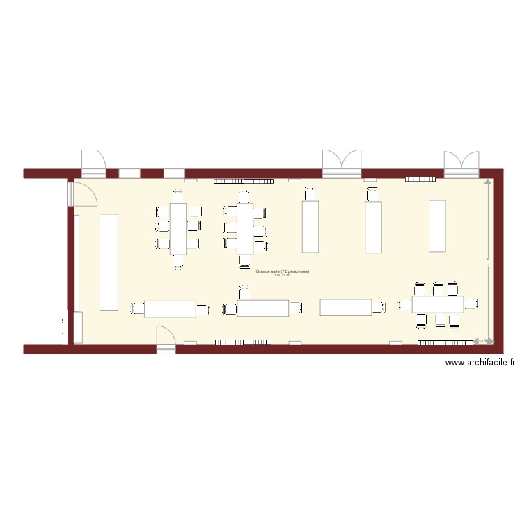 dispostion grande salle corona. Plan de 0 pièce et 0 m2