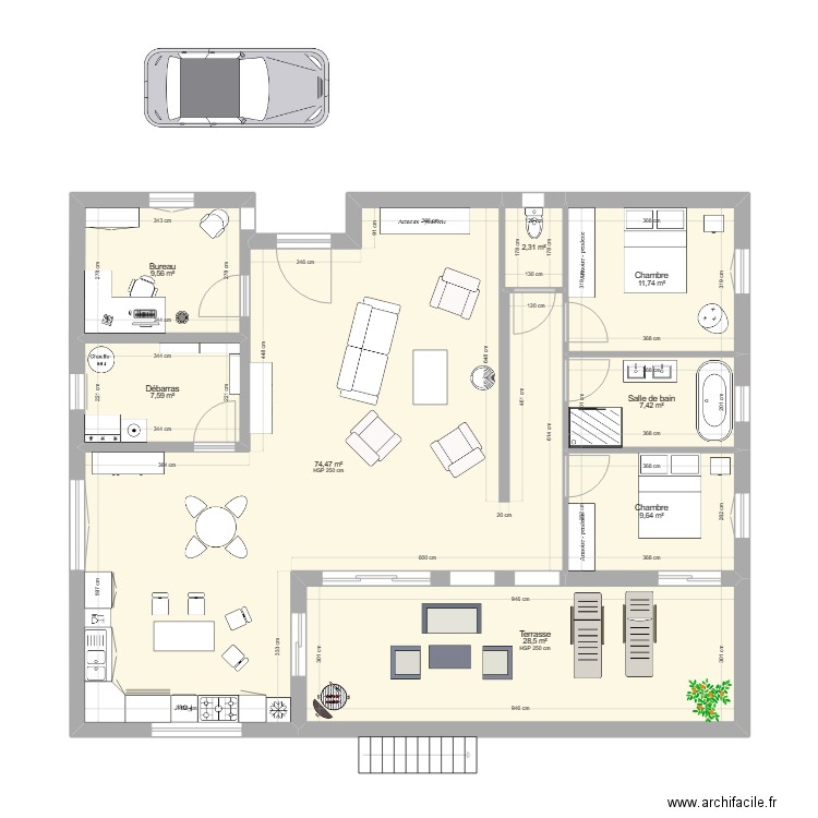 BERNADETTE 1. Plan de 8 pièces et 151 m2